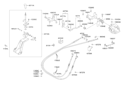 HYUNDAI 437505H001 Cable Assembly-Select