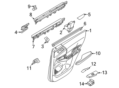 mitsubishi_82909W051P Genuine Mitsubishi 82909W051P Door Trim Panel, Driver Side Black