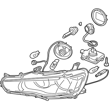 Genuine Mitsubishi 8301C364 Headlamp Assembly, Passenger Side