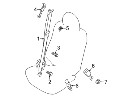 Genuine Mitsubishi 86843W641P Buckle End, Driver Side