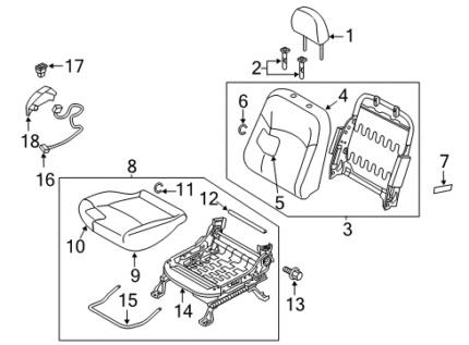 Genuine Mitsubishi 87350W951P Cushion Assembly, Driver Side Black